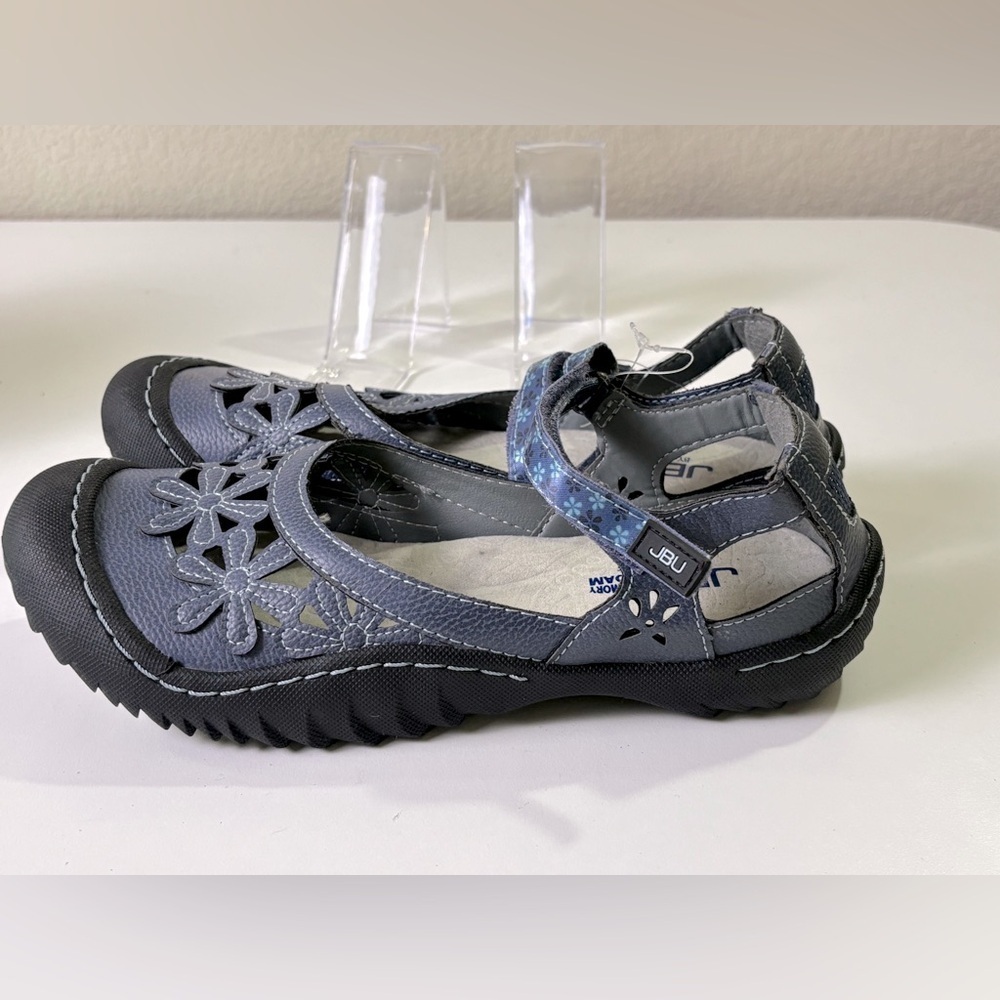 JBU By Jambu Blue Belerose Encore Leather Floral Slip On Comfort Shoes 7…